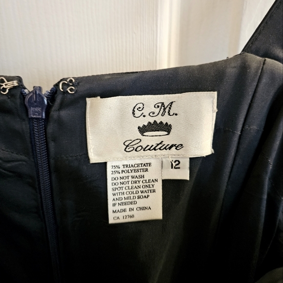 Beautiful Navy Mother of the Bride or Groom Dress with Sequined Top - Picture 6 of 7